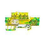 WEIDMULLER - Morsetto PE multistrato, Molla autobloccante, Verde/giallo, 2.5 mm², 800 V, Numero di collegamenti: 6, Numero di piani: 2, TS 35, V-0, Wemid