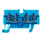 WEIDMULLER - Morsettiera passante, Molla autobloccante, blu, 2.5 mm², 24 A, 800 V, Numero di collegamenti: 4