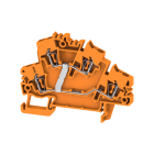 WEIDMULLER - Morsetto componibile a più piani, Molla autobloccante, Beige scuro, 2.5 mm², 800 V, Numero di collegamenti: 4, Numero di piani: 2, TS 35, V-0