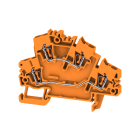 WEIDMULLER - Morsetto componibile a più piani, Molla autobloccante, marrone, Beige scuro, 2.5 mm², 800 V, Numero di collegamenti: 4, Numero di piani: 2, TS 35, V-0