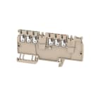 WEIDMULLER - Morsetto ripartitore di potenziale, PUSH IN, Beige scuro, 1.5 mm², 16 A, 250 V, Numero di collegamenti: 6, Numero di piani: 1