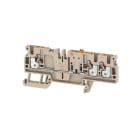WEIDMULLER - Morsetto sezionatore di prova, PUSH IN, Beige scuro, 2.5 mm², 20 A, 500 V, Numero di collegamenti: 3, Numero di piani: 1