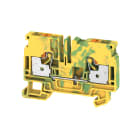 WEIDMULLER - Morsetto PE, PUSH IN, Verde/giallo, 6 mm², 800 V, Numero di collegamenti: 2, Numero di piani: 1, TS 35, V-0, Wemid