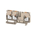 WEIDMULLER - Morsettiera passante, PUSH IN, Beige scuro, 6 mm², 41 A, 800 V, Numero di collegamenti: 3