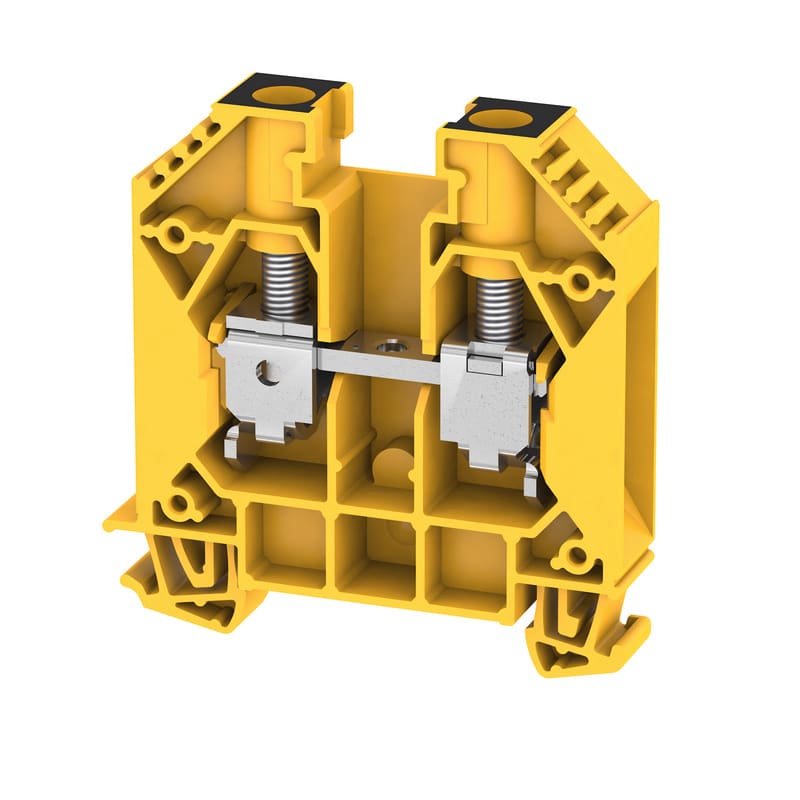 WEIDMULLER - Morsettiera passante, Collegamento a vite, nero/giallo, 16 mm², 76 A, 1000 V, Numero di collegamenti: 2