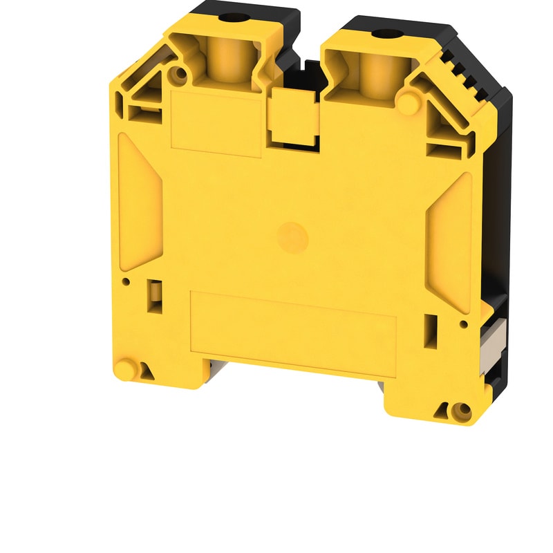WEIDMULLER - Morsettiera passante, Collegamento a vite, nero/giallo, 50 mm², 150 A, 1000 V, Numero di collegamenti: 2
