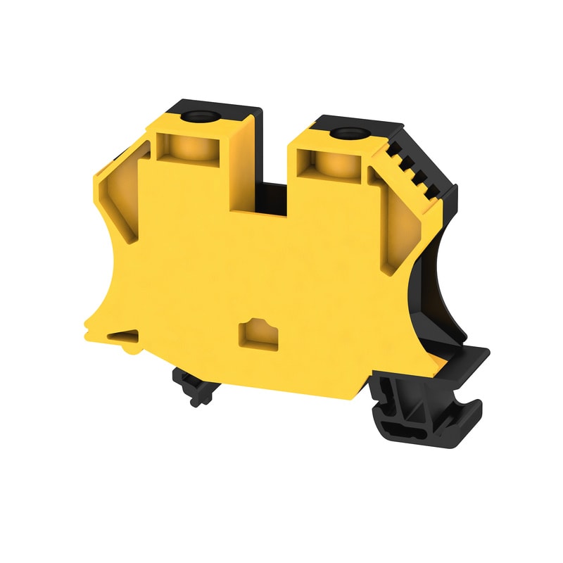 WEIDMULLER - Morsettiera passante, Collegamento a vite, nero/giallo, 35 mm², 125 A, 500 V, Numero di collegamenti: 2