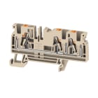 WEIDMULLER - Morsettiera passante, PUSH IN, Beige scuro, 4 mm², 32 A, 800 V, Numero di collegamenti: 3