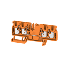 WEIDMULLER - Morsettiera passante, PUSH IN, arancione, 4 mm², 32 A, 800 V, Numero di collegamenti: 4