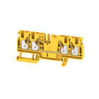 WEIDMULLER - Morsettiera passante, PUSH IN, giallo, 4 mm², 32 A, 800 V, Numero di collegamenti: 4