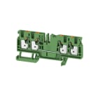 WEIDMULLER - Morsettiera passante, PUSH IN, verde, 4 mm², 32 A, 800 V, Numero di collegamenti: 4
