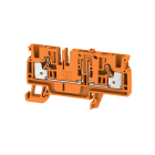 WEIDMULLER - Morsetto sezionatore di prova, PUSH IN, arancione, 4 mm², 20 A, 500 V, Numero di collegamenti: 2, Numero di piani: 1