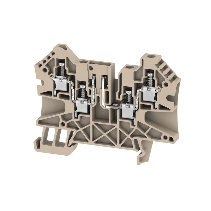 WEIDMULLER - Morsetto sezionatore di prova, Collegamento a vite, Beige scuro, 4 mm², 27 A, 500 V, Numero di collegamenti: 4, Numero di piani: 1