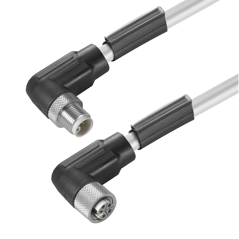WEIDMULLER - Cavi sensore-attuatore, M12 / M12, Numero di poli: 5, 0.3 m, perno, 90° - presa 90°, LED: No, Schermato: No