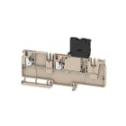 WEIDMULLER - Morsetto componibile portafusibile, PUSH IN, Beige scuro, 4 mm², 6.3 A, 36 V, Numero di collegamenti: 2, Numero di piani: 1, TS 35