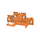 WEIDMULLER - Morsetto componibile a più piani, PUSH IN, arancione, 1.5 mm², 500 V, Numero di collegamenti: 4, Numero di piani: 2, TS 35, V-0