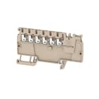 WEIDMULLER - Morsetto d'alimentazione, PUSH IN, Beige scuro, 1.5 mm², 17.5 A, 500 V, Numero di collegamenti: 6, Numero di piani: 1, TS 35, V-0, Wemid