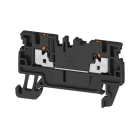 WEIDMULLER - Morsettiera passante, PUSH IN, nero, 1.5 mm², 17.5 A, 500 V, Numero di collegamenti: 2