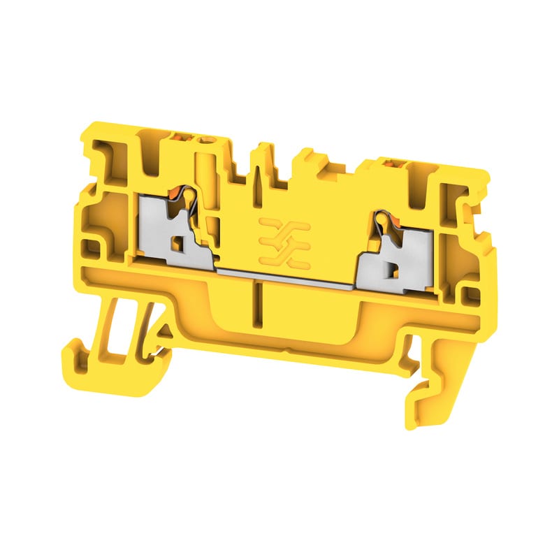 WEIDMULLER - Morsettiera passante, PUSH IN, giallo, 1.5 mm², 17.5 A, 500 V, Numero di collegamenti: 2