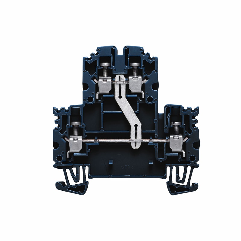 WEIDMULLER - Morsetto componibile a più piani, Collegamento a vite, nero, 2.5 mm², 800 V, Numero di collegamenti: 4, Numero di piani: 2, TS 35, V-0