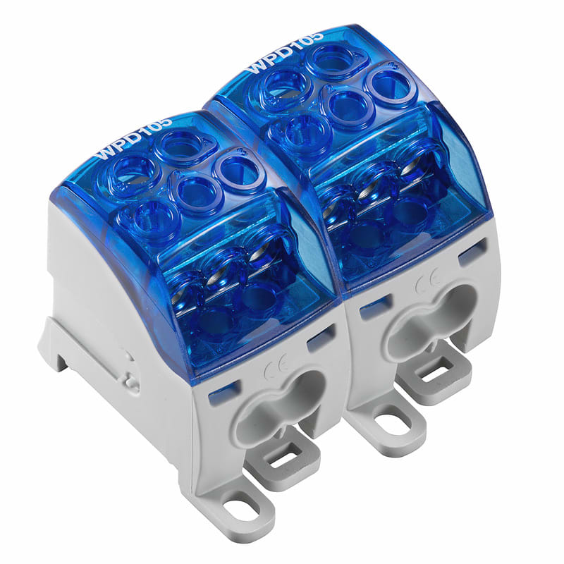 WEIDMULLER - Morsetto ripartitore di potenziale, Collegamento a vite, blu, 35 mm², 214 A, 1000 V, Numero di collegamenti: 12, Numero di piani: 1