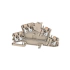 WEIDMULLER - Morsetto componibile a più piani, PUSH IN, Beige scuro, 2.5 mm², 800 V, Numero di collegamenti: 6, Numero di piani: 2, TS 35, V-0