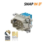 WEIDMULLER - Inserto di contatto (Connettori a innesto industriali), Maschio, 500 V, 24 A, Numero di poli: 6, SNAP IN, Dimensioni di installazione: 3