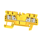 WEIDMULLER - Morsettiera passante, PUSH IN, giallo, 1.5 mm², 17.5 A, 500 V, Numero di collegamenti: 4