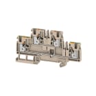 WEIDMULLER - Morsetto componibile a più piani, PUSH IN, Beige scuro, 4 mm², 800 V, Numero di collegamenti: 4, Numero di piani: 2, TS 35, V-0