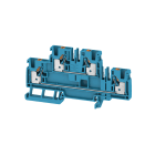 WEIDMULLER - Morsetto componibile a più piani, PUSH IN, blu, 4 mm², 800 V, Numero di collegamenti: 4, Numero di piani: 2, TS 35, V-0