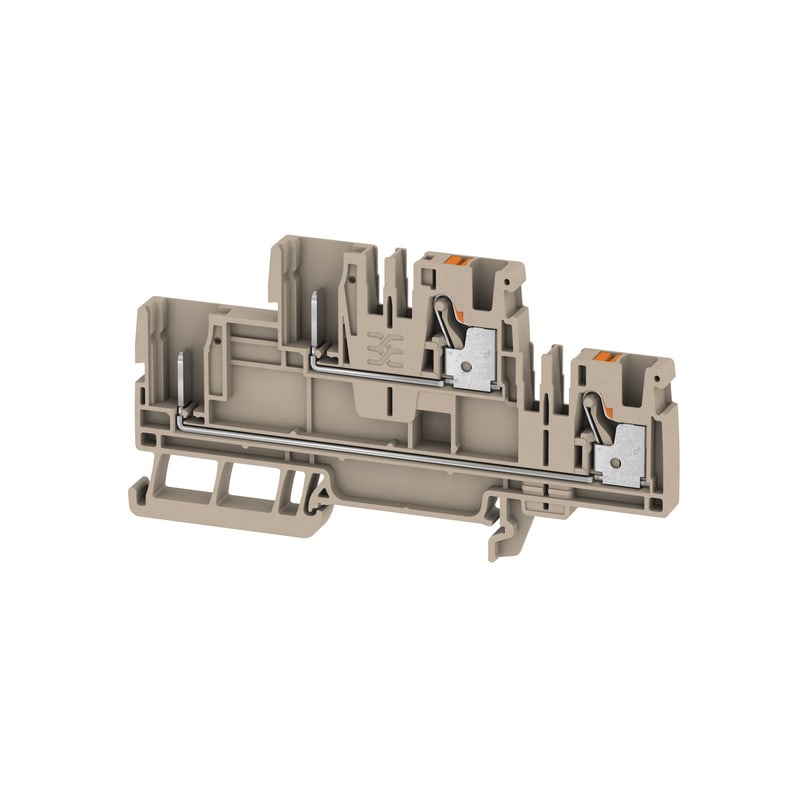 WEIDMULLER - Morsetto innestabile, PUSH IN, Beige scuro, 4 mm², 32 A, 800 V, Numero di collegamenti: 2, Numero di piani: 2, TS 35