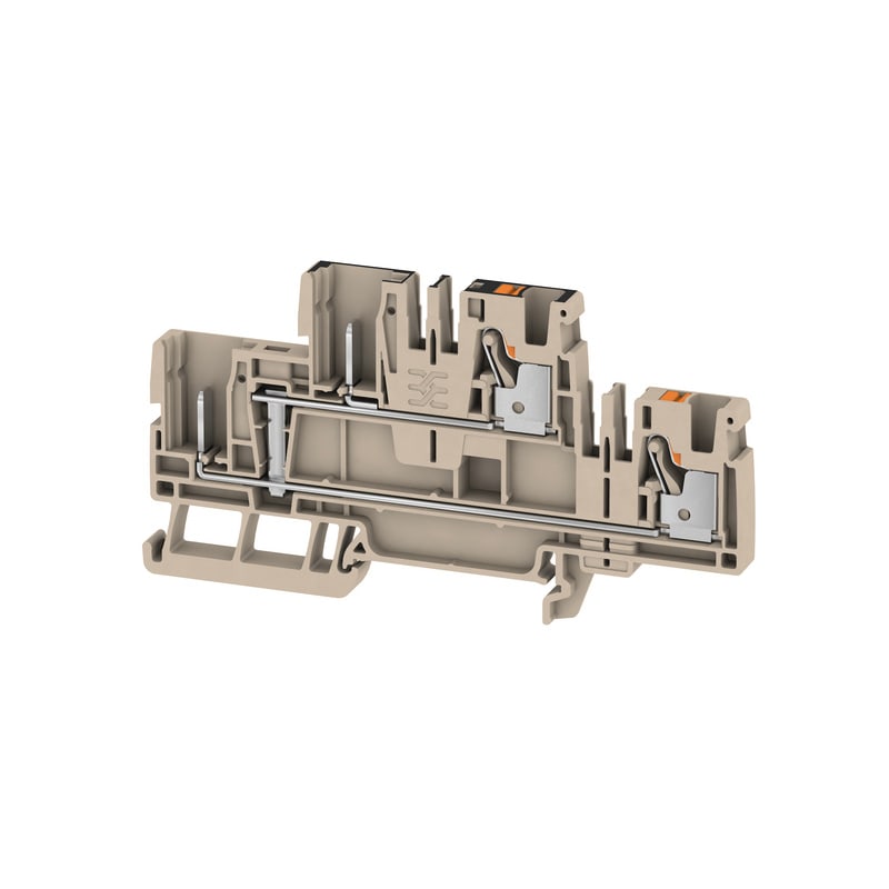 WEIDMULLER - Morsetto innestabile, PUSH IN, Beige scuro, 4 mm², 32 A, 800 V, Numero di collegamenti: 2, Numero di piani: 2, TS 35