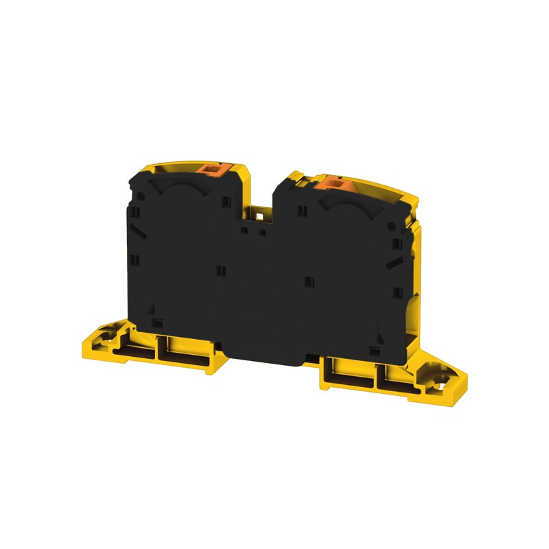 WEIDMULLER - Morsettiera passante, PUSH IN, nero/giallo, 35 mm², 125 A, 1000 V, Numero di collegamenti: 2