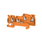 WEIDMULLER - Morsetto componibile per sensori e attuatori, PUSH IN, arancione, 1.5 mm², 13.5 A, 250 V, Numero di collegamenti: 4, Numero di piani: 1, TS 35