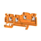 WEIDMULLER - Morsetto componibile per sensori e attuatori, PUSH IN, arancione, 1.5 mm², 13.5 A, 250 V, Numero di collegamenti: 4, Numero di piani: 1, TS 35