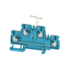 WEIDMULLER - Morsetto componibile a più piani, PUSH IN, blu, 2.5 mm², 800 V, Numero di collegamenti: 4, Numero di piani: 2, TS 35, V-0