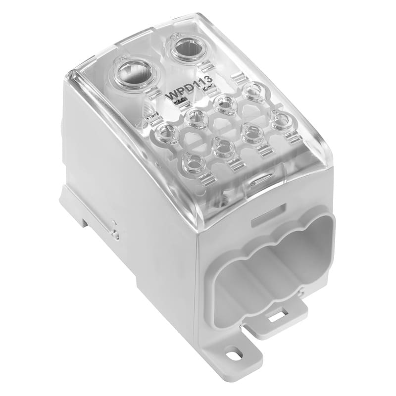 WEIDMULLER - Morsetto ripartitore di potenziale, Collegamento a vite, Grigio chiaro, 185 mm², 353 A, 1000 V, Numero di collegamenti: 10, Numero di piani: 1