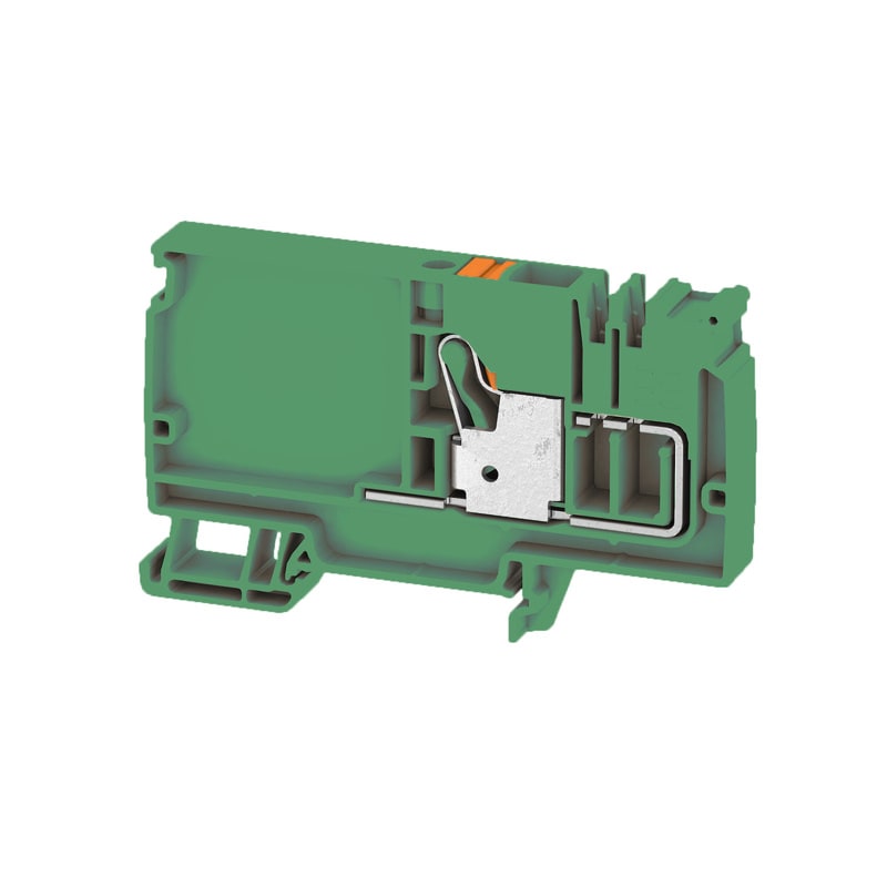 WEIDMULLER - Morsetto d'alimentazione, PUSH IN, verde, 10 mm², 57 A, 800 V, Numero di collegamenti: 1, Numero di piani: 1, TS 35, V-0, Wemid
