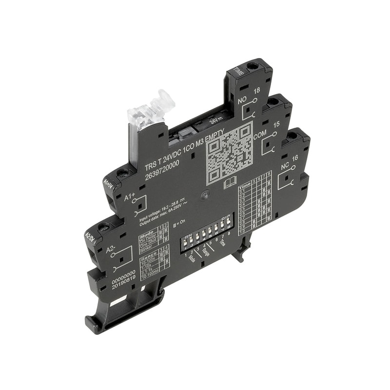 WEIDMULLER - Zoccolo portarelè, IP20, 24 V DC ±20 %, Diodo a corsa libera, 1 Contatto di scambio , 10 A, Collegamento a vite