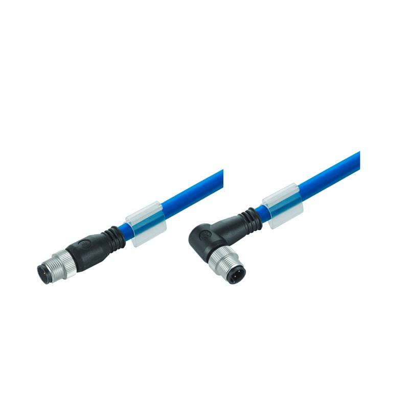 WEIDMULLER - Cavo per installazioni ferroviarie Ethernet (confezionato), Codificato D M12 – pin diritto IP67, Codificato D M12 – pin angolato IP67, Numero di poli: