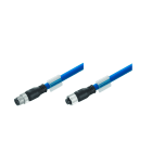 WEIDMULLER - Cavo per installazioni ferroviarie Ethernet (confezionato), Linea di collegamento, Codificato D M12 – pin diritto IP67, Codificato D M12 – presa angol