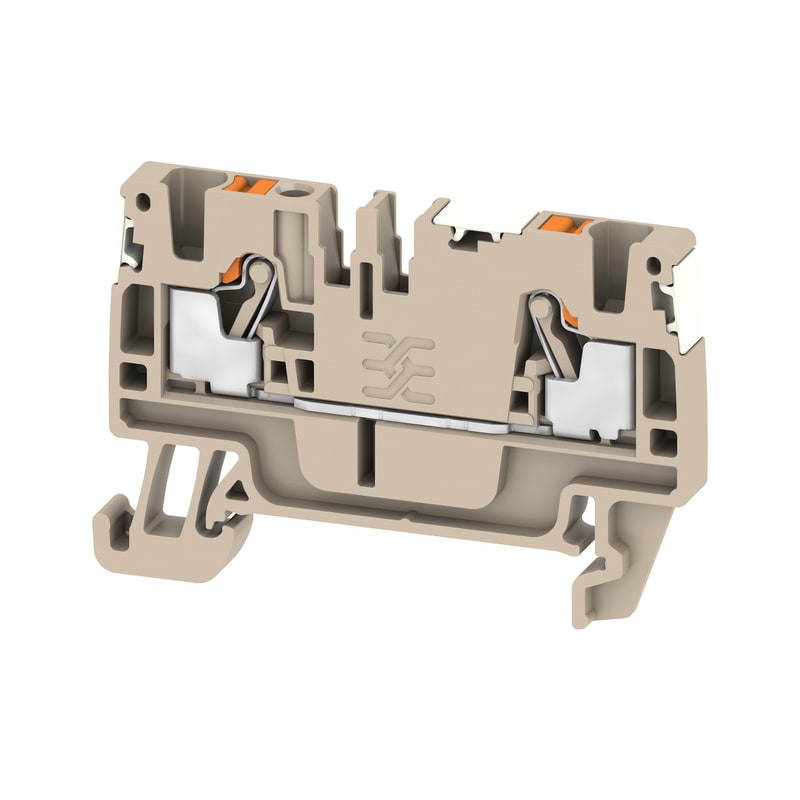 WEIDMULLER - Morsettiera passante, PUSH IN, Beige scuro, 2.5 mm², 24 A, 800 V, Numero di collegamenti: 2
