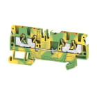 WEIDMULLER - Morsetto PE, PUSH IN, Verde/giallo, 2.5 mm², Numero di collegamenti: 4, Numero di piani: 1, TS 35, V-0, Wemid