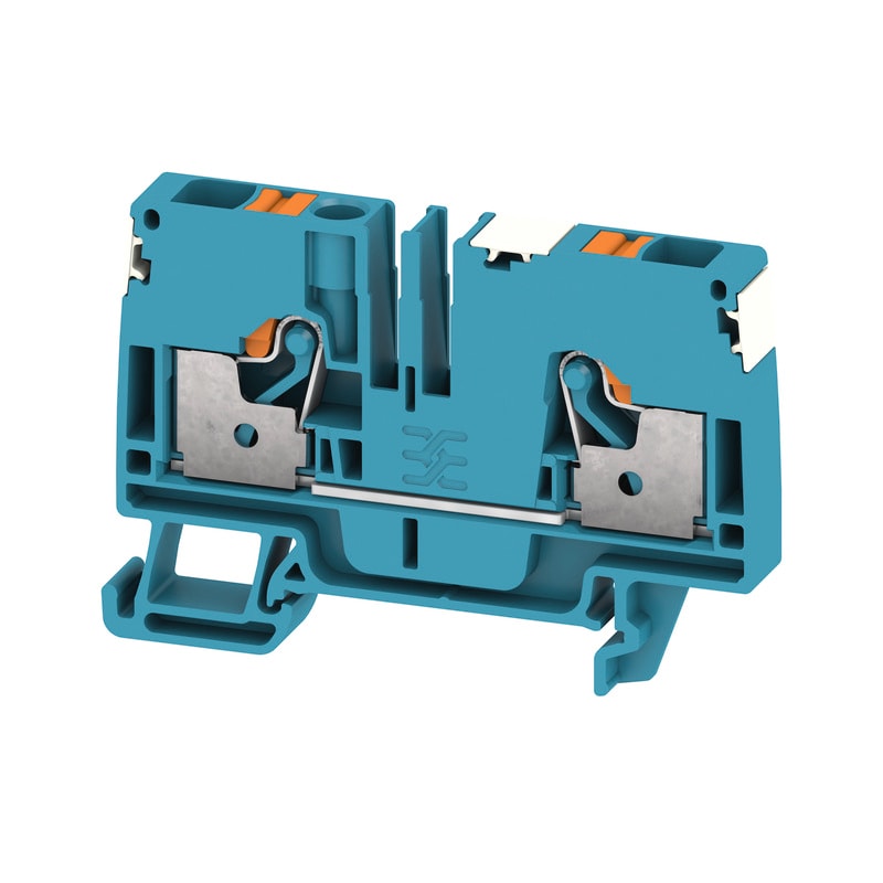 WEIDMULLER - Morsettiera passante, PUSH IN, blu, 6 mm², 41 A, 800 V, Numero di collegamenti: 2