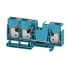 WEIDMULLER - Morsettiera passante, PUSH IN, blu, 16 mm², 76 A, 1000 V, Numero di collegamenti: 3