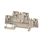 WEIDMULLER - Morsetto componibile a più piani, PUSH IN, Beige scuro, 1.5 mm², 500 V, Numero di collegamenti: 4, Numero di piani: 2, TS 35, V-0