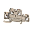 WEIDMULLER - Morsetto componibile a più piani, PUSH IN, Beige scuro, 2.5 mm², 800 V, Numero di collegamenti: 4, Numero di piani: 2, TS 35, V-0