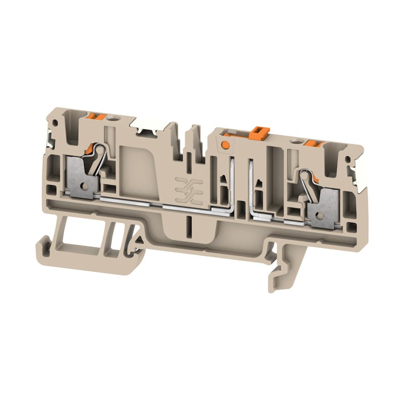 WEIDMULLER - Morsetto sezionatore di prova, PUSH IN, Beige scuro, 2.5 mm², 20 A, 500 V, Numero di collegamenti: 2, Numero di piani: 1