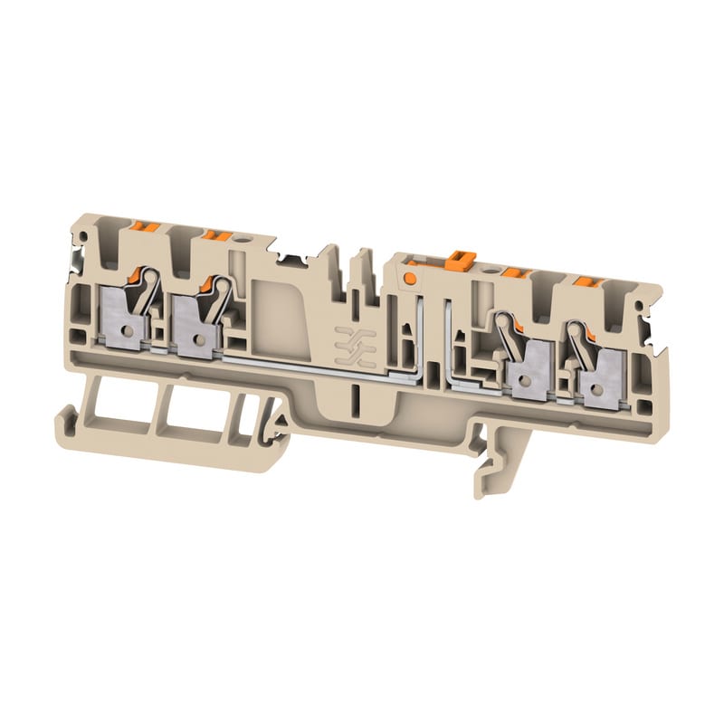 WEIDMULLER - Morsetto sezionatore di prova, PUSH IN, Beige scuro, 2.5 mm², 20 A, 500 V, Numero di collegamenti: 4, Numero di piani: 1