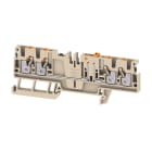 WEIDMULLER - Morsetto sezionatore di prova, PUSH IN, Beige scuro, 2.5 mm², 20 A, 500 V, Numero di collegamenti: 4, Numero di piani: 1